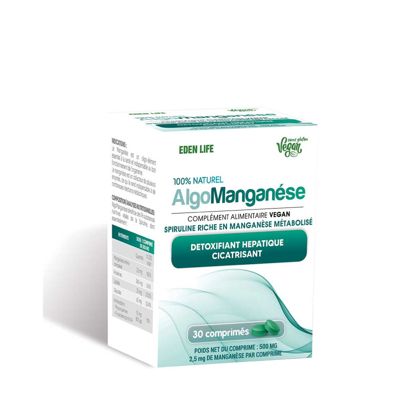 Eden Life - Complément alimentaire algo manganèse - 30 comprimés