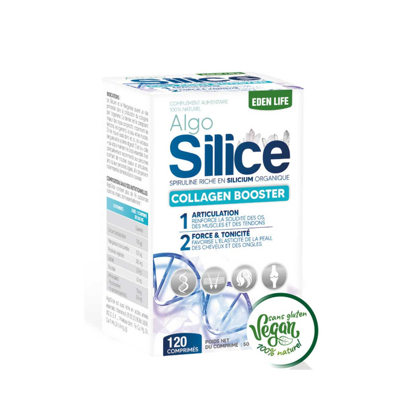 Complément alimentaire booster de collagène - Algo Silice - 120 comprimés