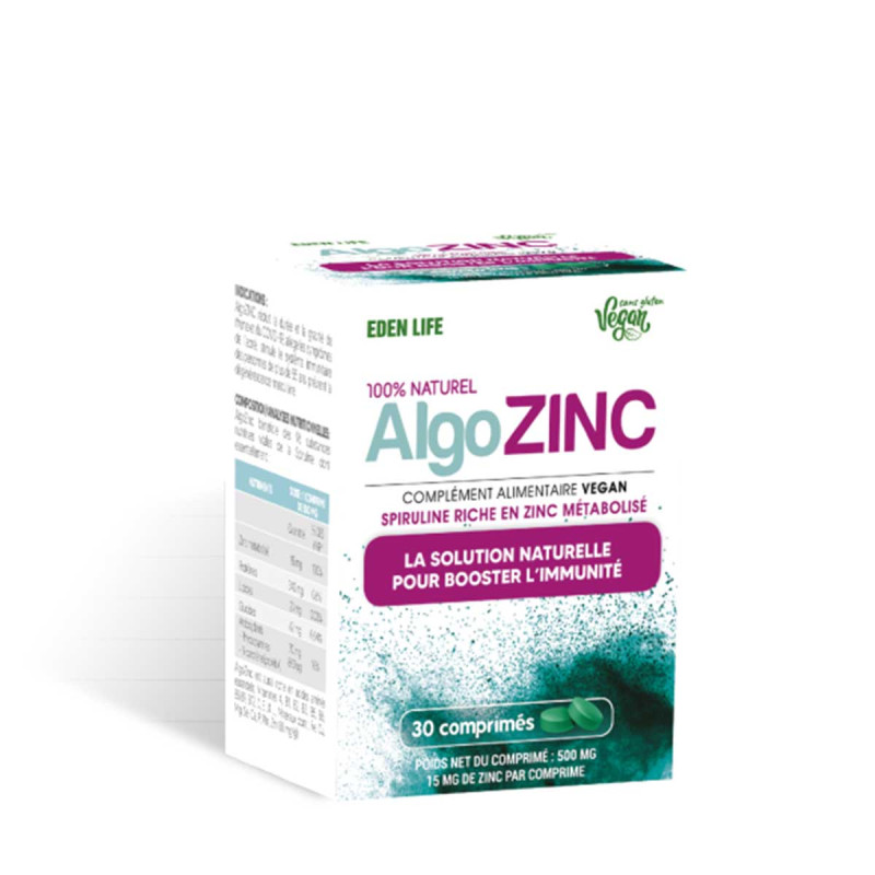 Eden Life - Complément alimentaire algo zinc - 30 comprimés