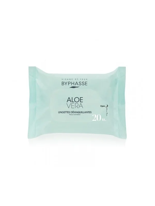 BYPHASSE LINGETTES DEMAQUILLANTES ALOE VERA 20 UNITES