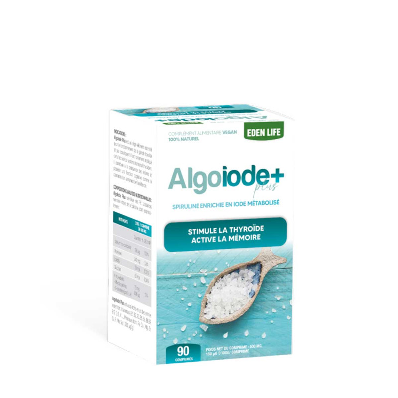 Eden life + - Algoiode plus - Spiruline enrichie en iode métabolisé - 90 comprimés