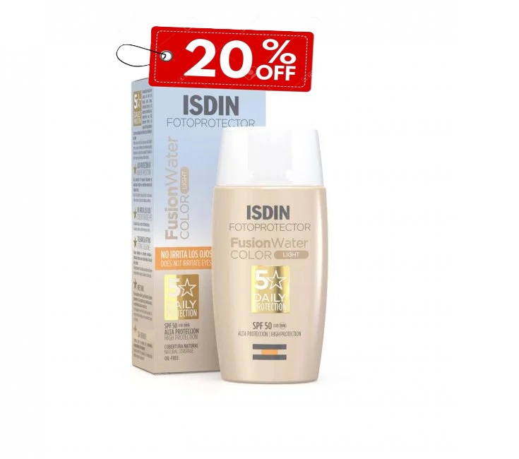 ISDIN PHOTOPROTECTION ECRAN SOLAIRE FUSION WATER TEINTEE LIGHT SPF50+ 50ML