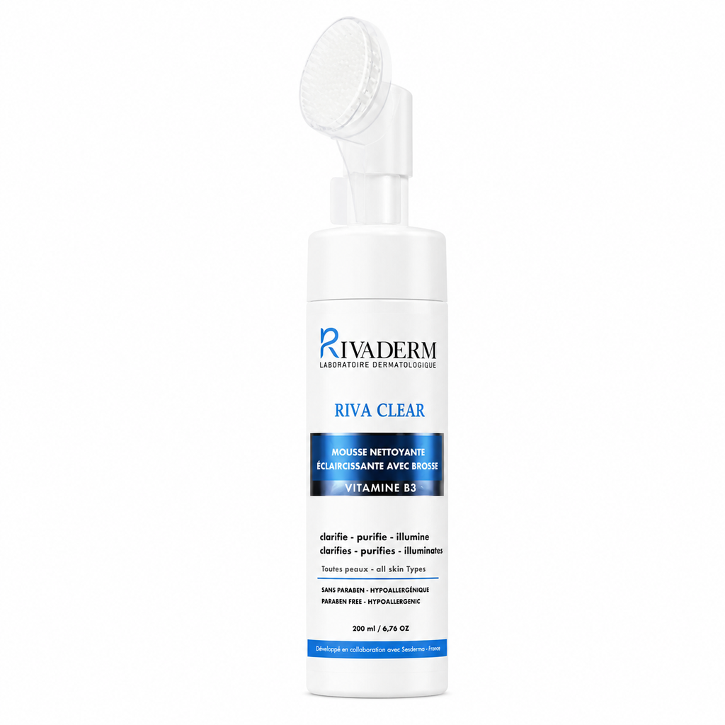 RIVADERM RIVA CLEAR MOUSSE NETTOYANTE ECLAIRCISSANTE 200ML