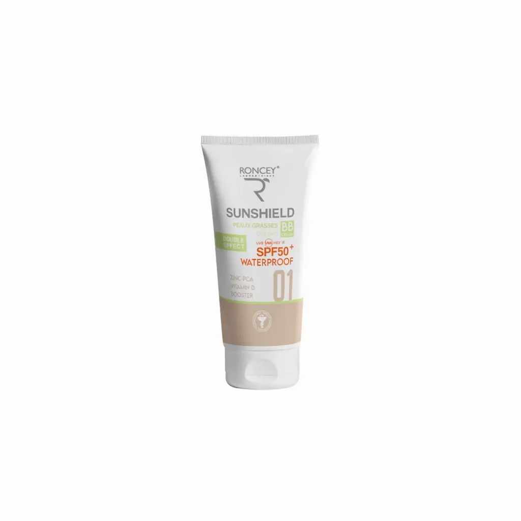 RONCEY SUNSHIELD POUE LES PEAUX GRASSES WATERPROOF TEINTE 01 SPF50+ 50ML 