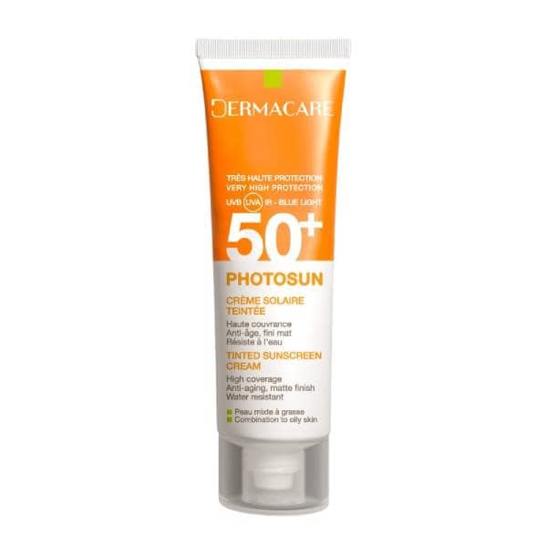 DERMACARE PHOTOSUN 1.5 FLUIDE MATIFIANT TEINTEE PEAUX MIXTES A GRASSES SPF 50+ 50ML