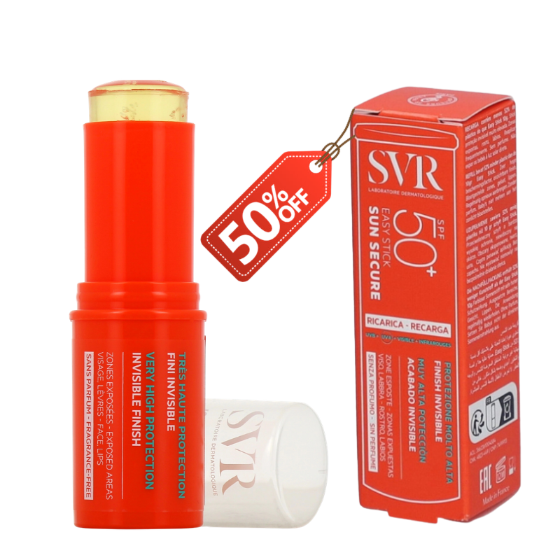 SVR SUN SECURE EASY STICK SPF50+ 10G+SECURE STICK RECHARGE SPF50+ 10G (-50%)