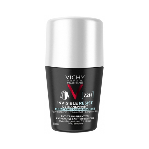 VICHY HOMME DEODORANT INVISIBLE RESIST DERMO-DETRANSPIRANT 72H ROLL ON 50ML