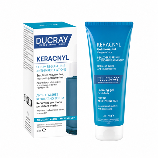 DUCRAY KERACNYL SERUM REGULATEUR ANTI IMPERFECTIONS 30ML+ KERACNYL GEL MOUSSANT 100ML OFFERT